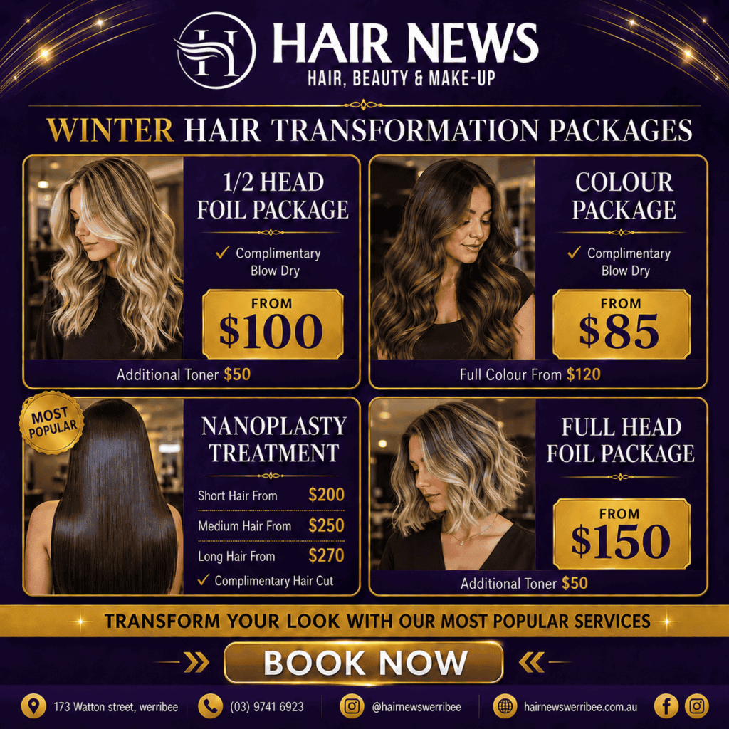 Professional hair styling service at Hair News Hair and Beauty Salon Werribee.